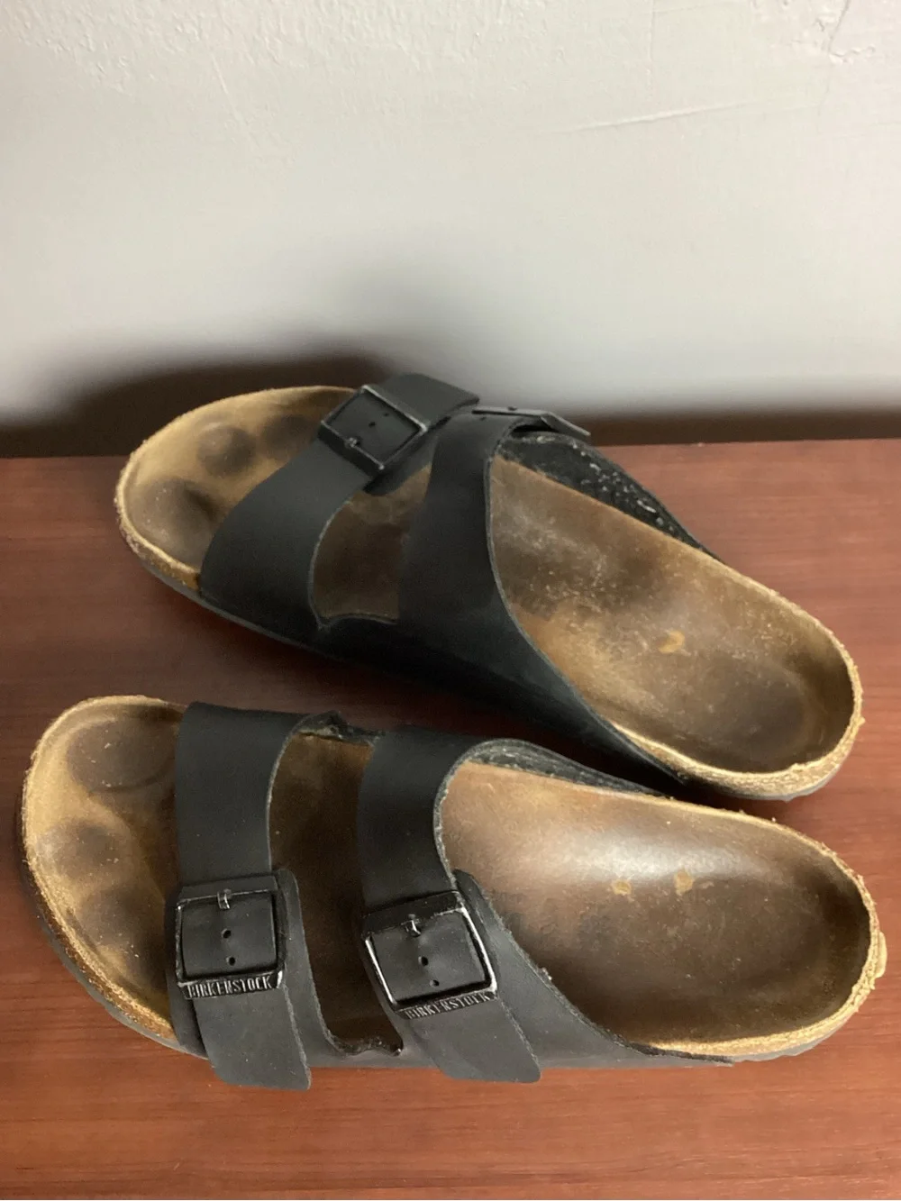 Men's Birkenstock Black Two-Buckle Cork Footbed Sandals Size M11